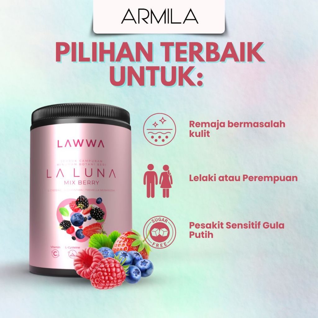 LAWWA | LA LUNA MIX BERRY DRINK | 15X Glowing Hydrating Drink Supplement - Image 3