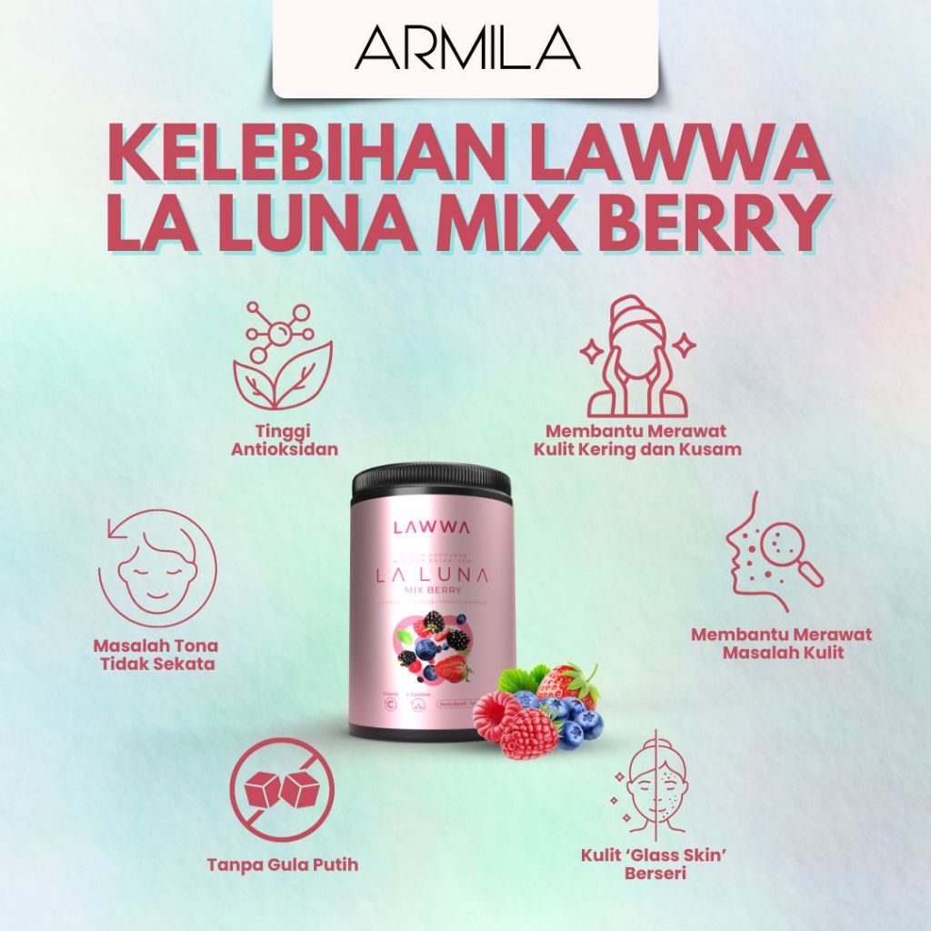 LAWWA | LA LUNA MIX BERRY DRINK | 15X Glowing Hydrating Drink Supplement - Image 4