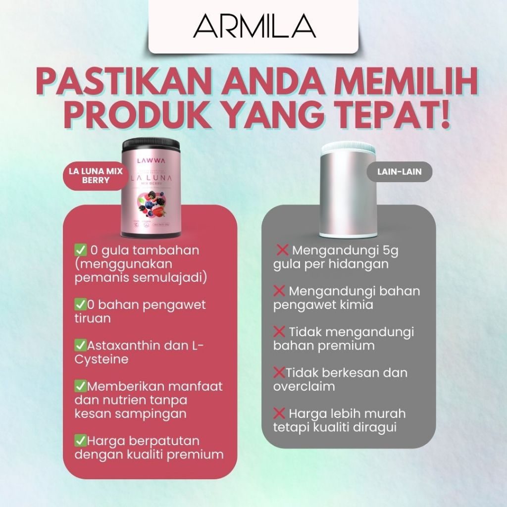 LAWWA | LA LUNA MIX BERRY DRINK | 15X Glowing Hydrating Drink Supplement - Image 6